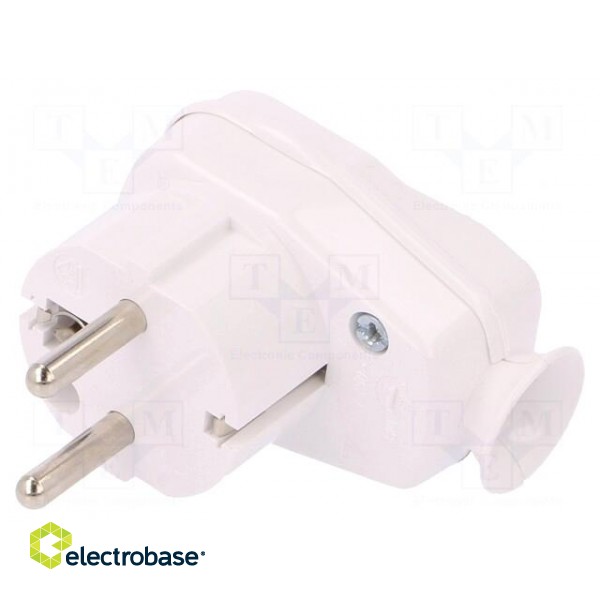 Connector: AC supply | male | plug | 2P+PE | 250VAC | 16A | white | PIN: 3 image 1