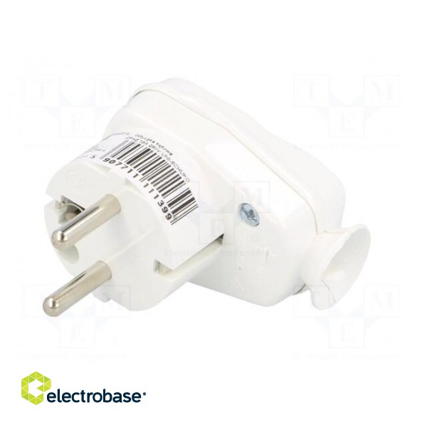 Connector: AC supply | male | plug | 2P+PE | 250VAC | 16A | white | PIN: 3 фото 2