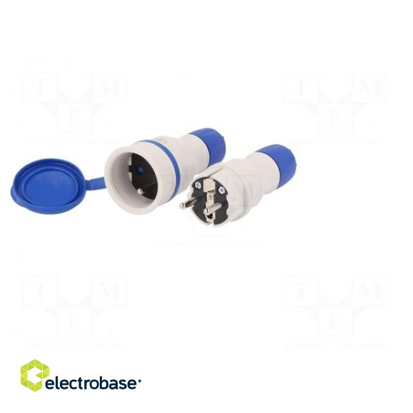 Connector: AC supply | male,female | socket,plug | 2P+PE | 250VAC | 16A фото 3