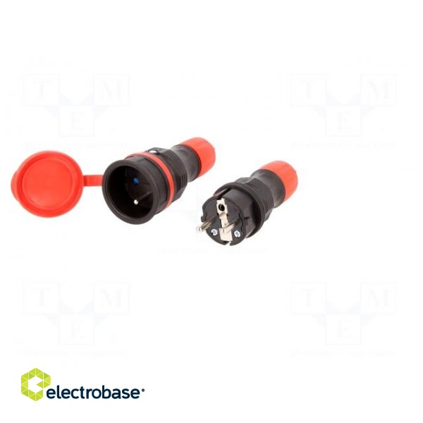 Connector: AC supply | male,female | socket,plug | 2P+PE | 250VAC | 16A paveikslėlis 3