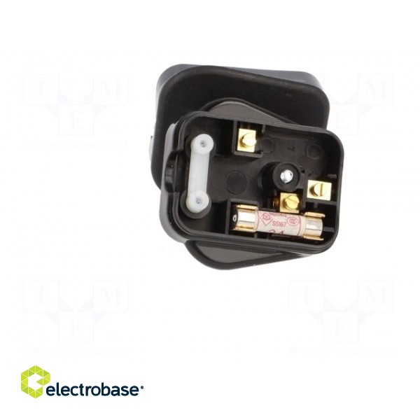 Connector: AC supply | plug | 2P+PE | 250VAC | 3A | black | PIN: 3 | angled image 4