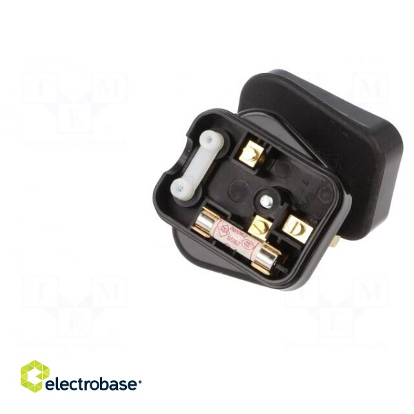 Connector: AC supply | plug | 2P+PE | 250VAC | 3A | black | PIN: 3 | angled image 5