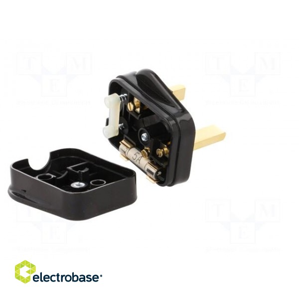 Connector: AC supply | plug | 2P+PE | 250VAC | 5A | black | PIN: 3 | angled image 8