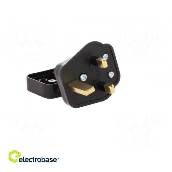Connector: AC supply | plug | 2P+PE | 250VAC | 5A | black | PIN: 3 | angled image 2