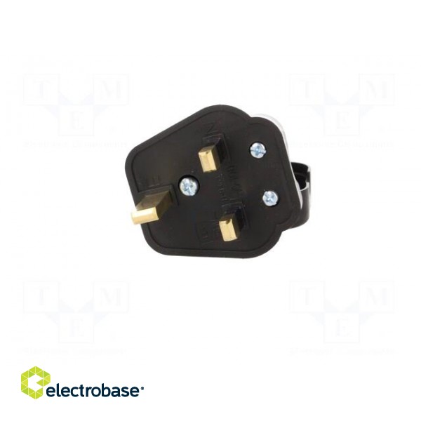 Connector: AC supply | plug | 2P+PE | 250VAC | 5A | black | PIN: 3 | angled image 3