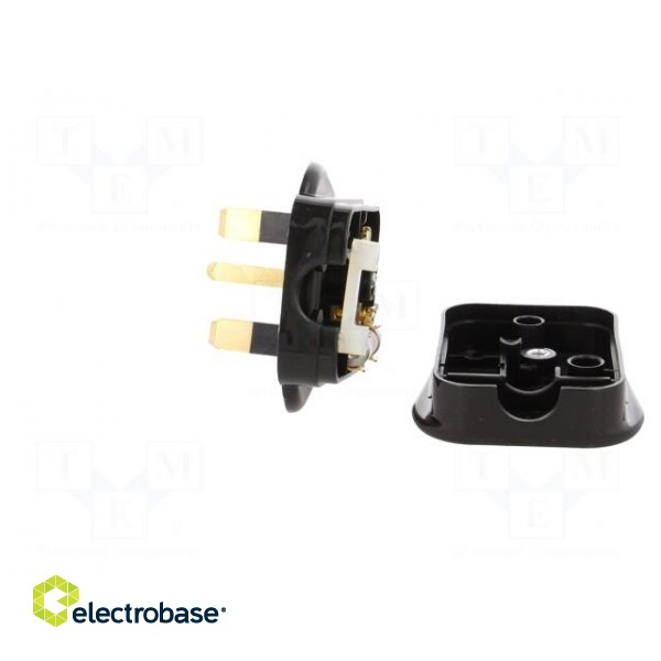 Connector: AC supply | plug | 2P+PE | 250VAC | 5A | black | PIN: 3 | angled image 5