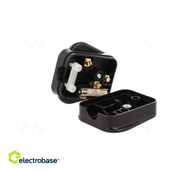 Connector: AC supply | plug | 2P+PE | 250VAC | 5A | black | PIN: 3 | angled image 6