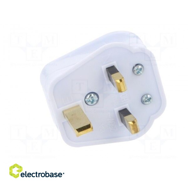 Connector: AC supply | plug | 2P+PE | 250VAC | 5A | white | PIN: 3 | angled image 9