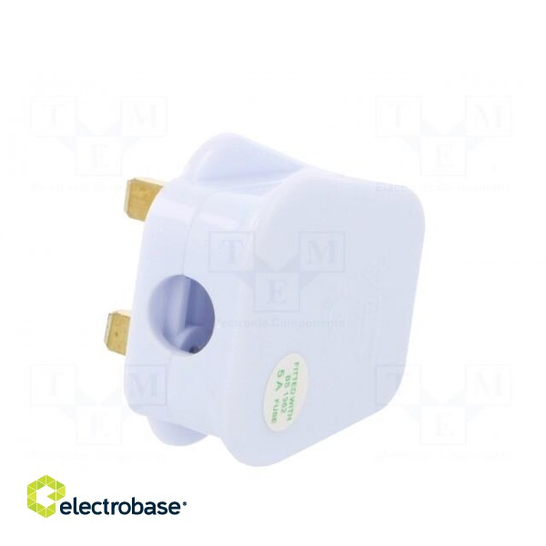Connector: AC supply | plug | 2P+PE | 250VAC | 5A | white | PIN: 3 | angled image 4