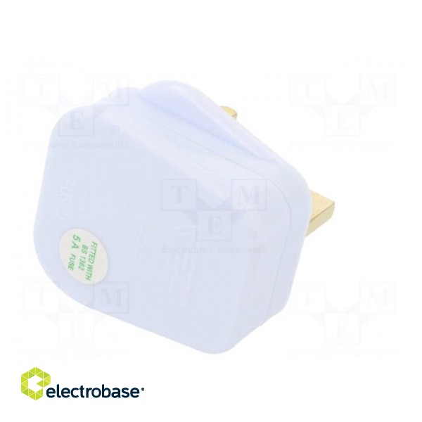 Connector: AC supply | plug | 2P+PE | 250VAC | 5A | white | PIN: 3 | angled image 6