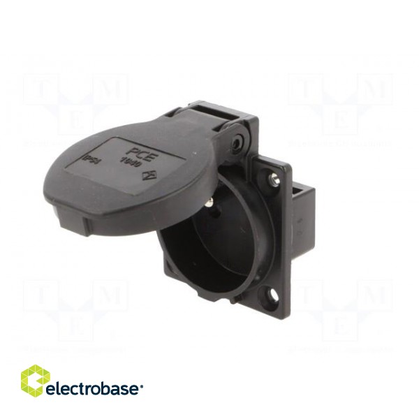 Connector: AC supply | socket | 2P+PE | 230VAC | 16A | black | PIN: 3 | IP54 paveikslėlis 2