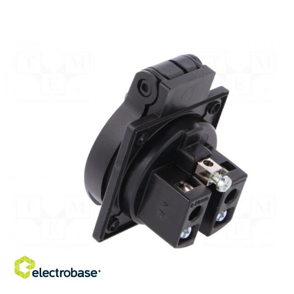 Connector: AC supply | socket | 2P+PE | 230VAC | 16A | black | PIN: 3 | IP54 image 4