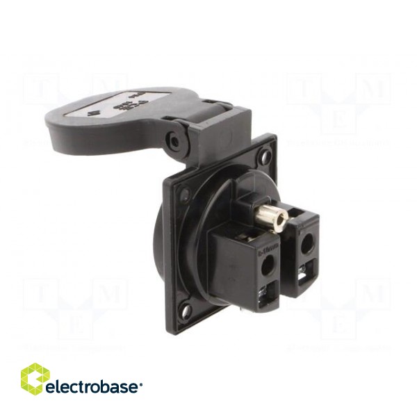 Connector: AC supply | socket | 2P+PE | 230VAC | 16A | black | PIN: 3 | IP54 paveikslėlis 4