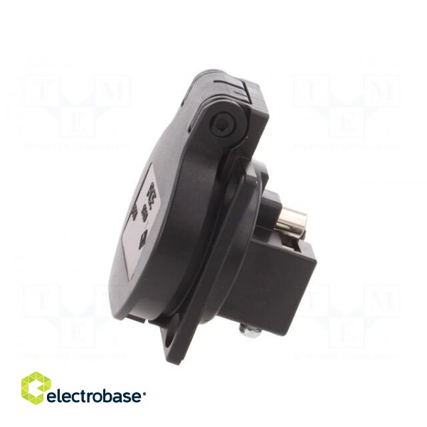 Connector: AC supply | socket | 2P+PE | 230VAC | 16A | black | PIN: 3 | IP54 image 3