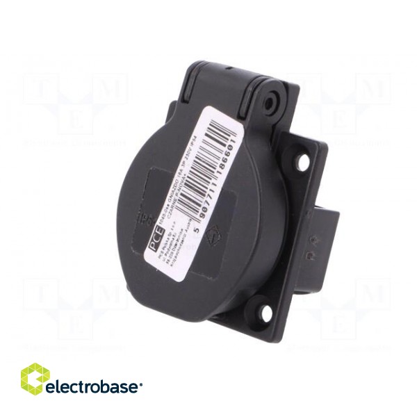 Connector: AC supply | socket | 2P+PE | 230VAC | 16A | black | PIN: 3 | IP54 image 2