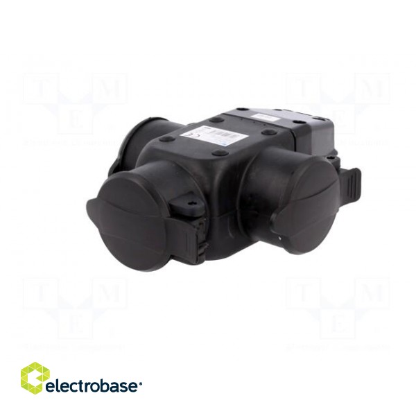 Connector: AC supply | socket | 2P+PE | 250VAC | 16A | black | for cable image 2