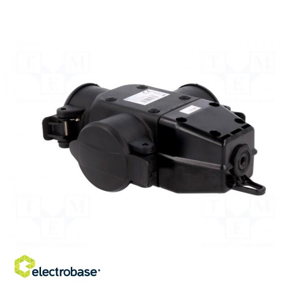 Connector: AC supply | socket | 2P+PE | 250VAC | 16A | black | for cable image 4