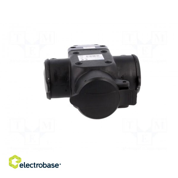 Connector: AC supply | socket | 2P+PE | 250VAC | 16A | black | for cable image 9