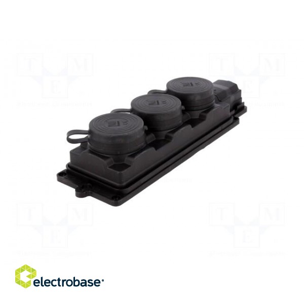 Connector: AC supply | socket | 2P+PE | 250VAC | 16A | black | IP44 image 2