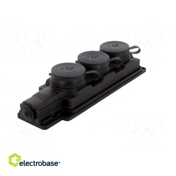 Connector: AC supply | socket | 2P+PE | 250VAC | 16A | black | IP44 image 6