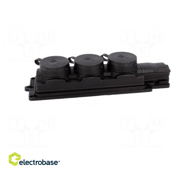 Connector: AC supply | socket | 2P+PE | 250VAC | 16A | black | IP44 фото 2
