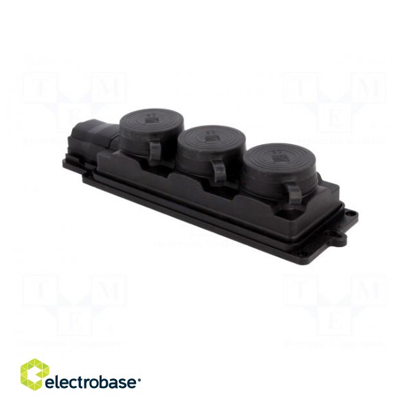 Connector: AC supply | socket | 2P+PE | 250VAC | 16A | black | IP44 фото 3