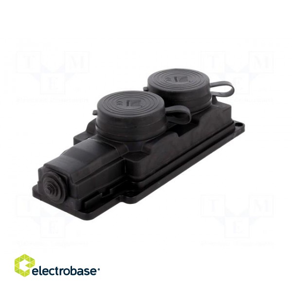 Connector: AC supply | socket | 2P+PE | 250VAC | 16A | black | IP44 image 8