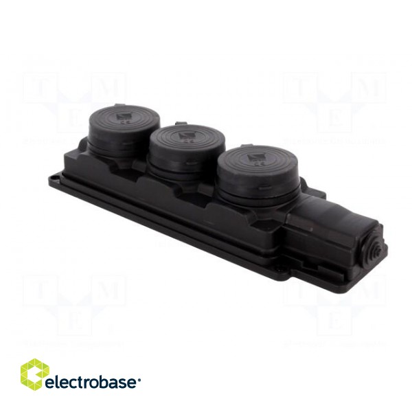 Connector: AC supply | socket | 2P+PE | 250VAC | 16A | black | IP44 image 4