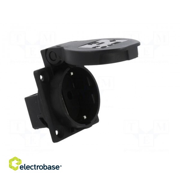 Connector: AC supply | socket | 2P+PE | 250VAC | 16A | black | PIN: 3 image 8