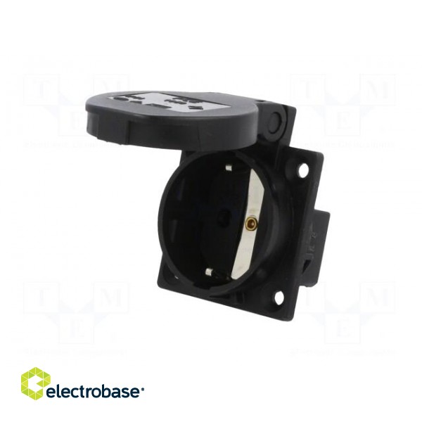 Connector: AC supply | socket | 2P+PE | 250VAC | 16A | black | PIN: 3 paveikslėlis 2