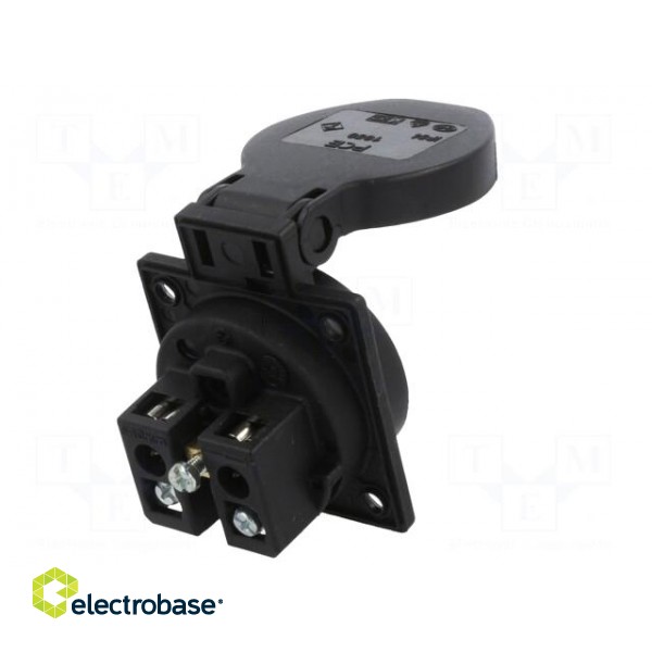 Connector: AC supply | socket | 2P+PE | 250VAC | 16A | black | PIN: 3 image 6