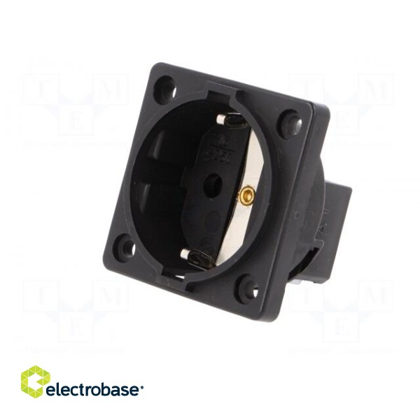 Connector: AC supply | socket | 2P+PE | 250VAC | 16A | black | PIN: 3 image 2