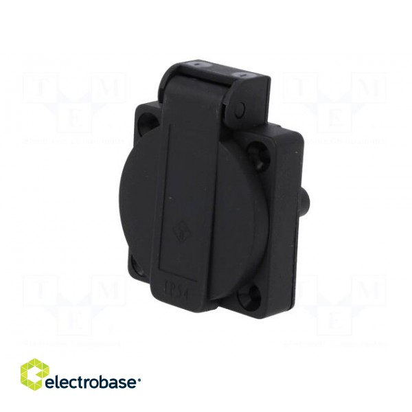 Connector: AC supply | socket | 2P+PE | 250VAC | 16A | black | PIN: 3 | IP54 image 2