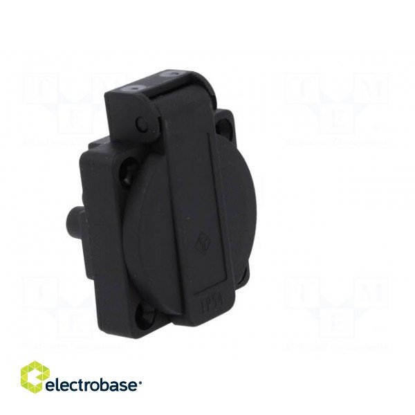 Connector: AC supply | socket | 2P+PE | 250VAC | 16A | black | PIN: 3 | IP54 image 8