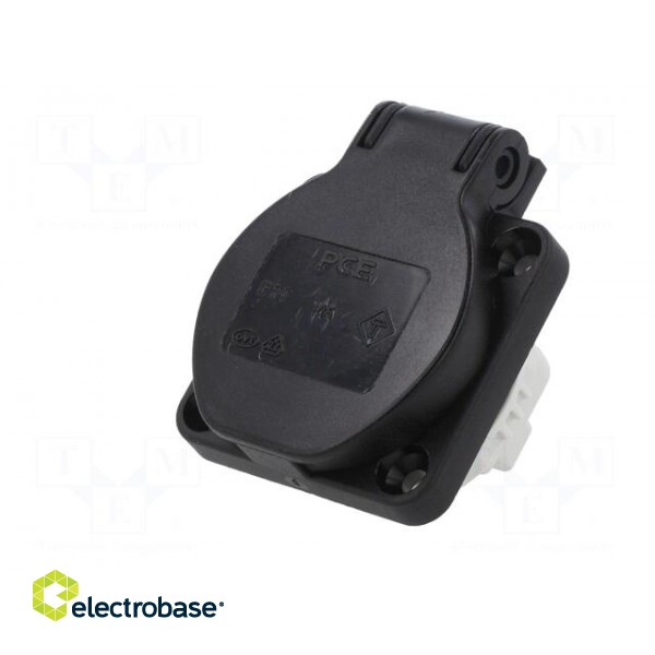 Connector: AC supply | socket | 2P+PE | 250VAC | 16A | black | PIN: 3 | IP54 image 3