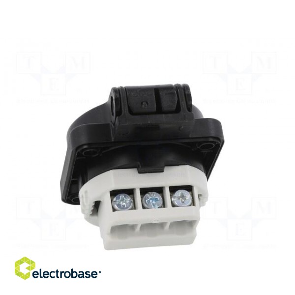 Connector: AC supply | socket | 2P+PE | 250VAC | 16A | black | PIN: 3 | IP54 image 6