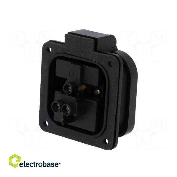Connector: AC supply | socket | 2P+PE | 250VAC | 16A | black | PIN: 3 | IP54 image 6