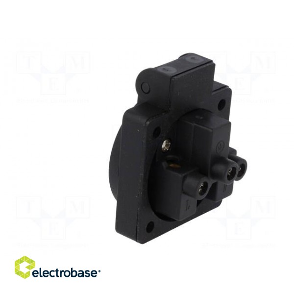 Connector: AC supply | socket | 2P+PE | 250VAC | 16A | black | PIN: 3 | IP54 image 4