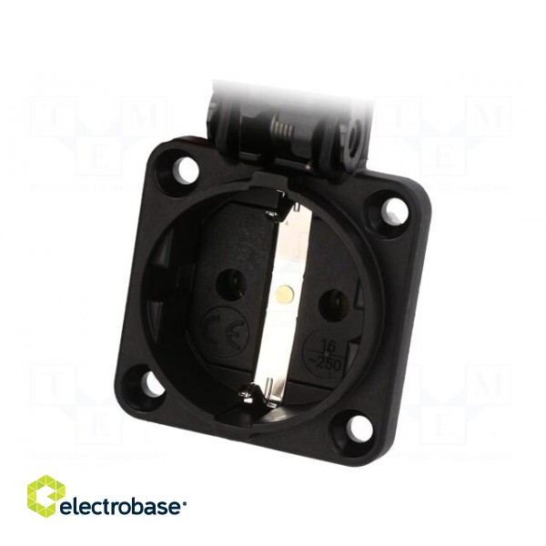 Connector: AC supply | socket | 2P+PE | 250VAC | 16A | black | PIN: 3 | IP54 image 2