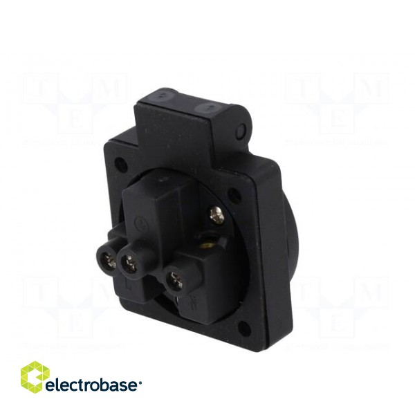 Connector: AC supply | socket | 2P+PE | 250VAC | 16A | black | PIN: 3 | IP54 image 6