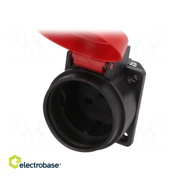 Connector: AC supply | socket | 2P+PE | 250VAC | 16A | black,red | PIN: 3 image 2