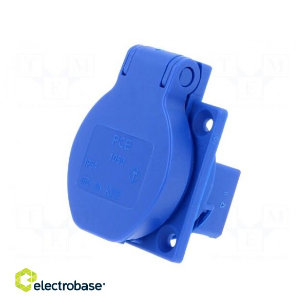 Connector: AC supply | socket | 2P+PE | 250VAC | 16A | blue | PIN: 3 paveikslėlis 1
