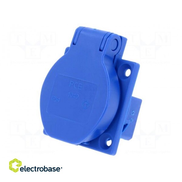 Connector: AC supply | socket | 2P+PE | 250VAC | 16A | blue | PIN: 3 фото 1
