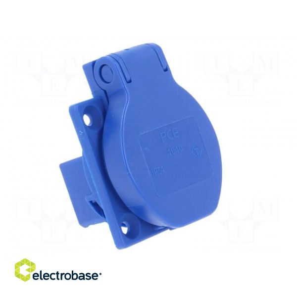 Connector: AC supply | socket | 2P+PE | 250VAC | 16A | blue | PIN: 3 фото 9