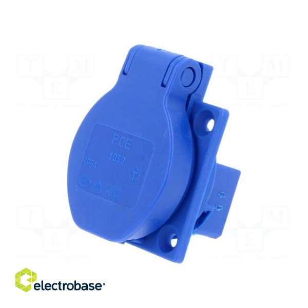 Connector: AC supply | socket | 2P+PE | 250VAC | 16A | blue | PIN: 3 image 1