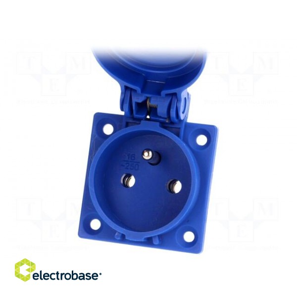 Connector: AC supply | socket | 2P+PE | 250VAC | 16A | blue | PIN: 3 paveikslėlis 2