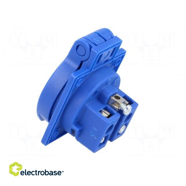 Connector: AC supply | socket | 2P+PE | 250VAC | 16A | blue | PIN: 3 фото 5