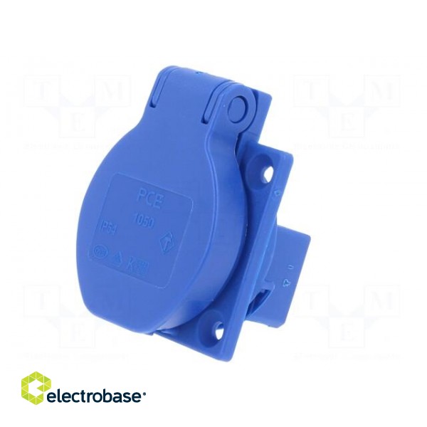 Connector: AC supply | socket | 2P+PE | 250VAC | 16A | blue | PIN: 3 фото 3