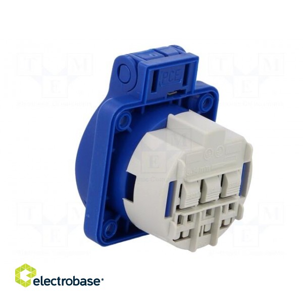 Connector: AC supply | socket | 2P+PE | 250VAC | 16A | blue | PIN: 3 image 4