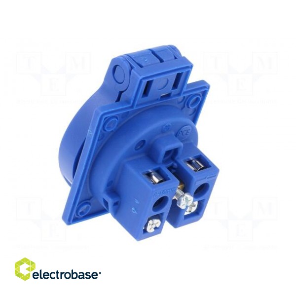 Connector: AC supply | socket | 2P+PE | 250VAC | 16A | blue | PIN: 3 фото 5